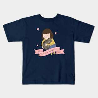 Woman And Cat - Committed relationship Kids T-Shirt